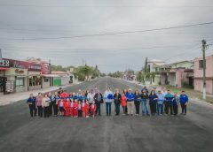 *Alcalde Dr. Alberto Alanís inaugura una obra más de pavimentación en Valle Hermoso*