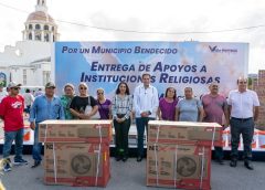 *Gobierno de Valle Hermoso entrega apoyos a instituciones religiosas*