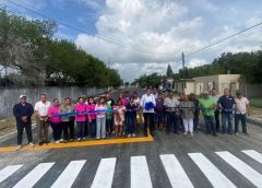 *Inaugura Alcalde Dr. Alberto Alanís Villarreal pavimentación de la calle Chihuahua en la colonia México*