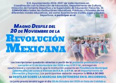¡CONVOCATORIA ABIERTA PARA EL MAGNO DESFILE DEL 20 DE NOVIEMBRE! 